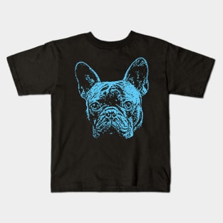 Blue French Bulldog Kids T-Shirt